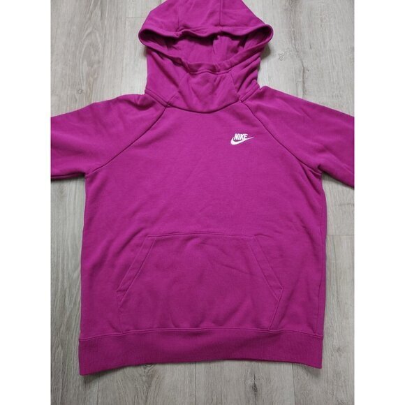 Nike Funel Neck Hoodie Swoosh Check Logo Sweatshirt Womens Small - Picture 6 of 10